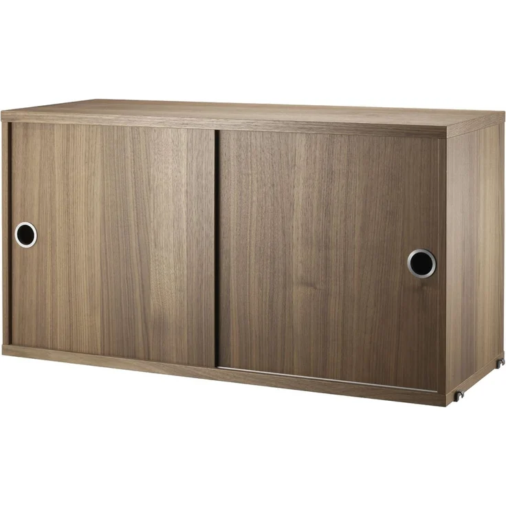 String System Hängeschrank mit Schiebetüren Walnuss natur 78/42/30 – Bild 2