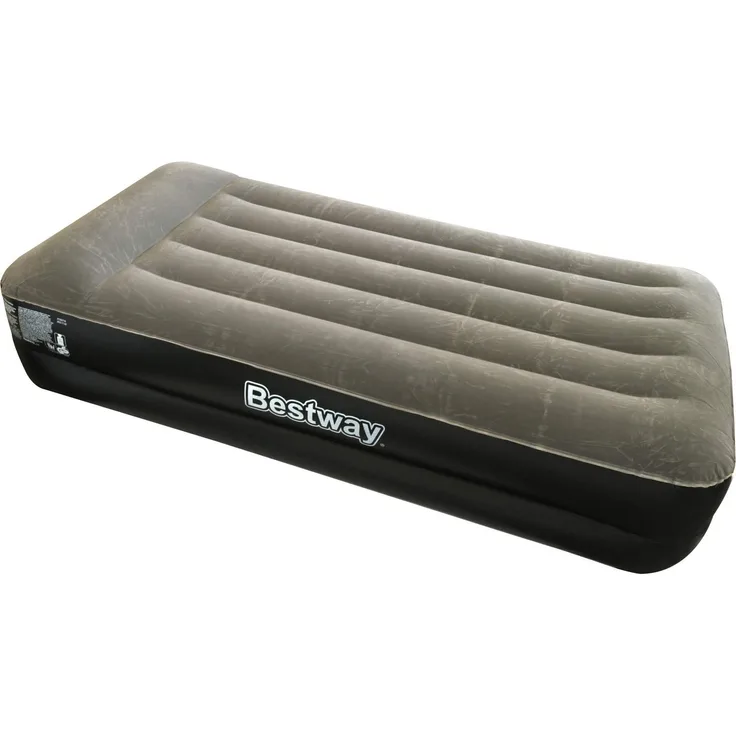 Bestway 'TriTech™' Doppelluftbett mit antimikrobieller Oberfläche & integrierter Elektropumpe, Grau/Schwarz, 203 x 152 x 46 cm