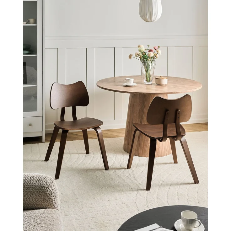 Esszimmerstuhl 2er Set DIANA Holz Dunkelbraun – Bild 3