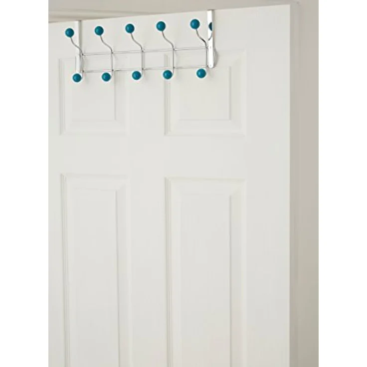 Premier Housewares Türgarderobe, 10 Haken türkis, Chrom, Kunststoff, 12 x 41 x 17 – Bild 4