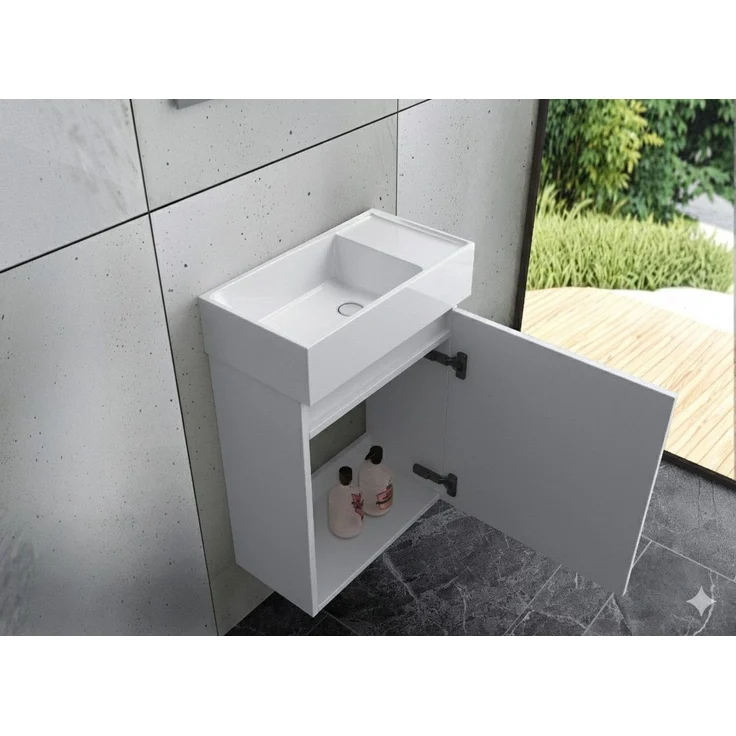 Faizee Home Badmöbel-Set Bademöbel 40 cm Badeschrank Waschtisch Unterschrank Spiegel – Bild 2