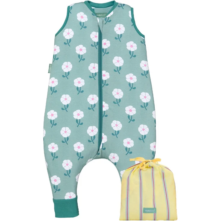 molis&co - Baby Schlafsack mit Füßen - Ideal für Frühling und Herbst - Babyschlafsack mit Füßen 1 tog - Leicht gepolstert - 100% Baumwolle (Oeko-TEX 100), Premium Qualität - Sakura Garden (100 cm) – Bild 1