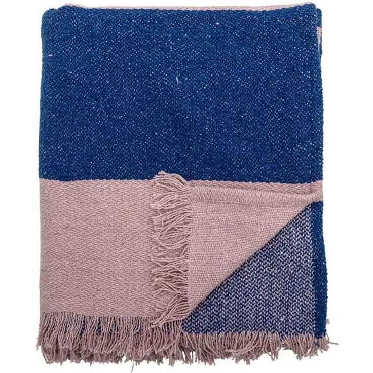 Wohndecke Bloomingville Cadeo Decke, Blau, 160x130 cm, Bloomingville – Bild 4