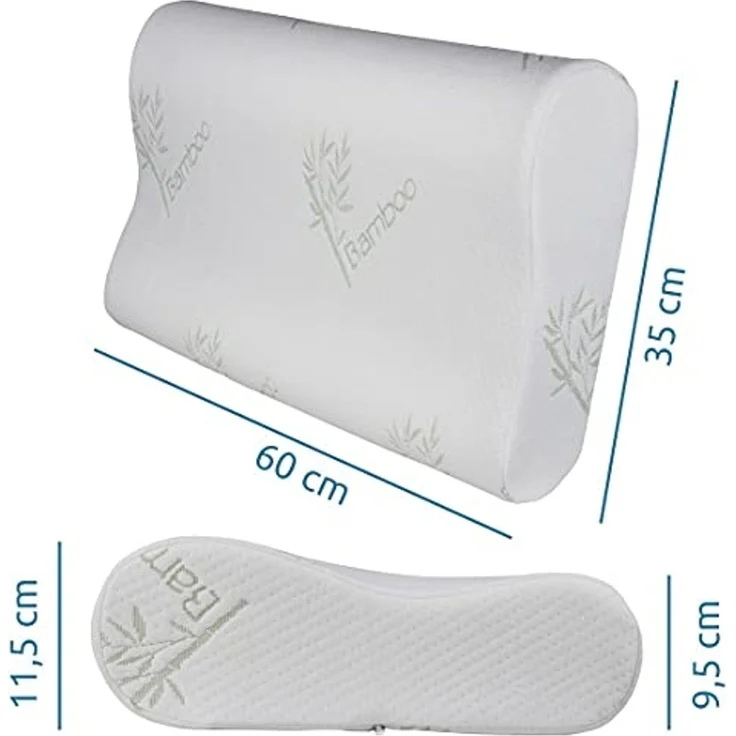 yourGEAR Visko-Kissen yourGEAR Bamboo Memory Foam Kissen - Kopfkissen 60x35x11,5 cm mit Visco-Vollschaum & allergikerfreundlichem Bezug – Bild 4