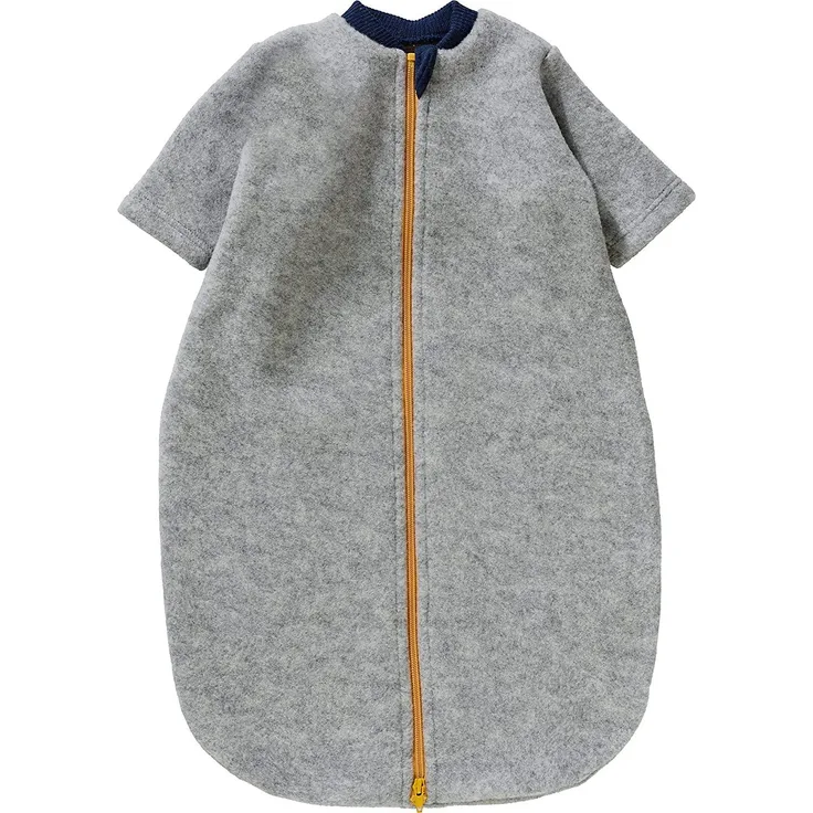 Engel Baby Schlafsack Langarm Wollfleece hellgrau melange - Gr??e 62/68 Kinder