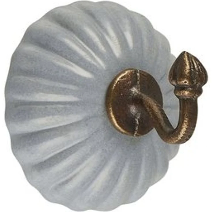 Wandhaken Kleiderhaken Handtuchhaken Keramik Grau Messing Ib Laursen 0514-18 – Bild 5