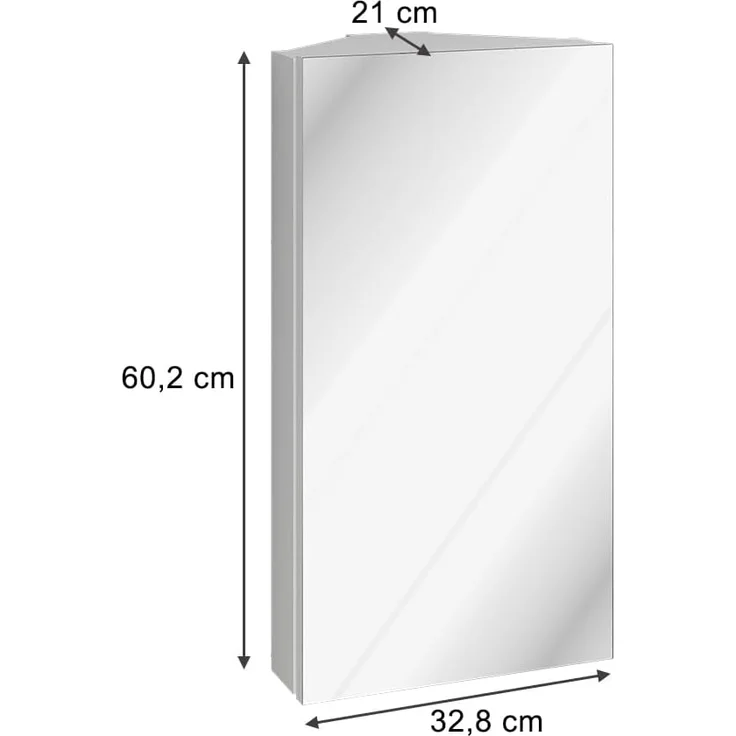 Eck-Badspiegelschrank Anka Weiß 32.8 x 60.2 cm Vicco – Bild 3