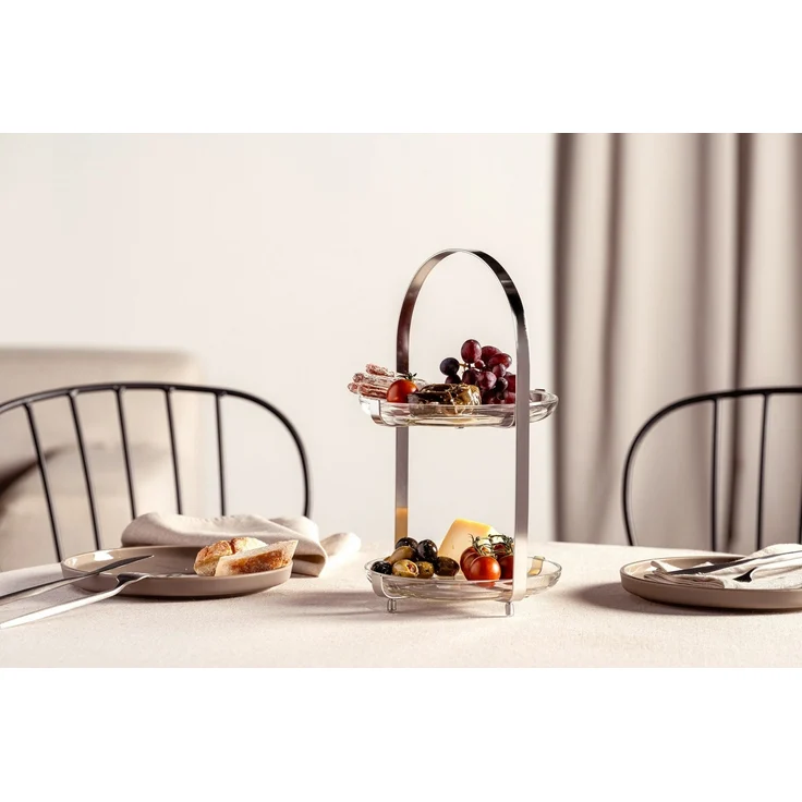 LEONARDO Etagere CUCINA, 2 stufig - Höhe 32 cm, Glas, Metall, Servieretagere mehrstöckig, zum Servieren und Präsentieren – Bild 3
