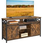 Vasagle TV-Schrank Lowboard mit verstellbaren Ablagen, Metallgestell, 40 x 147 x 76 cm, Vintagebraun-Schwarz