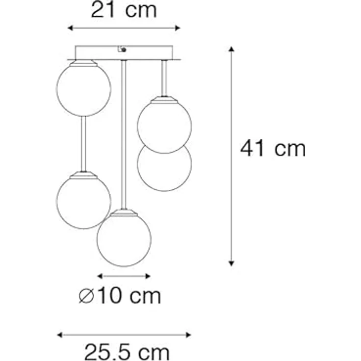 Qazqa Landhaus Deckenleuchte Athen, 5-flammig, gold/messing, rund, G9, LED geeignet, dimmbar, Rauchglas – Bild 4