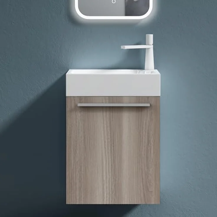 doporro Badezimmer-Set Badmöbel-Set Gäste WC Waschbecken Waschtisch mit Unterschrank PISA – Bild 2