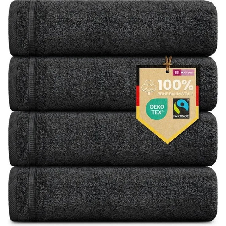 B!HOME Handtücher Set Saunatücher, Duschtücher, Gästehandtücher 100% Baumwolle, (Spar-Set, 4-St), flauschig saugfähig Frottee weich