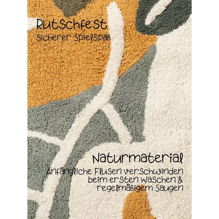 Hanse Home Kinderteppich Tabea - Pflegeleichter Teppich Junge Mädchen, rutschfest & Waschbarer Formteppich Koala, Kinderzimmer Weicher Spielteppich, Spielunterlage - Creme Multifarben, 140x200 cm – Bild 4