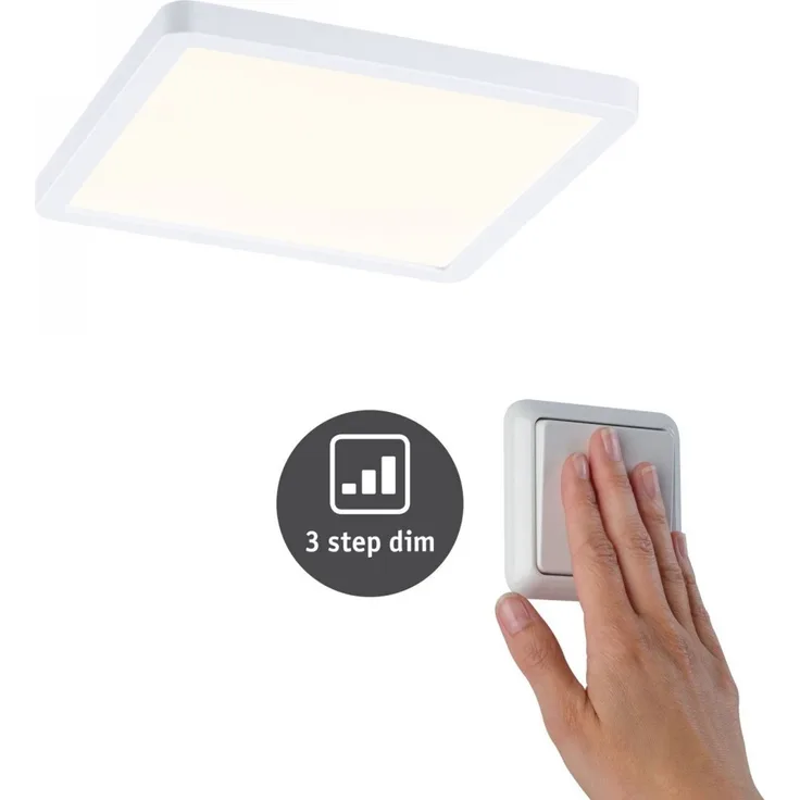 Paulmann No. 93053 LED Einbaupanel Areo VariFit eckig IP44 3-Stufen-dimmbar 175mm 3000K