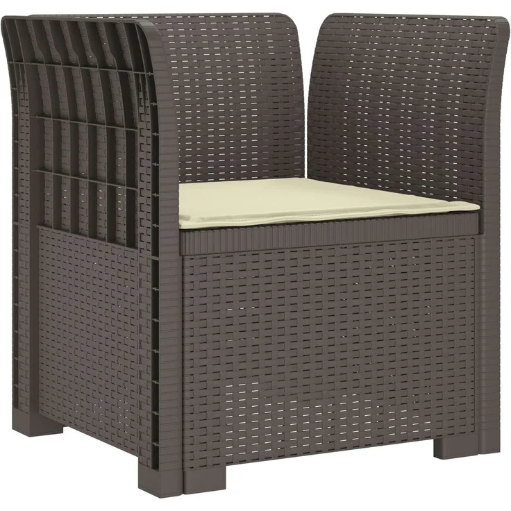 vidaXL 1-Sitzer Sessel mit Kissen Rattan-Look PP Hellgrau 8011864 – Bild 2