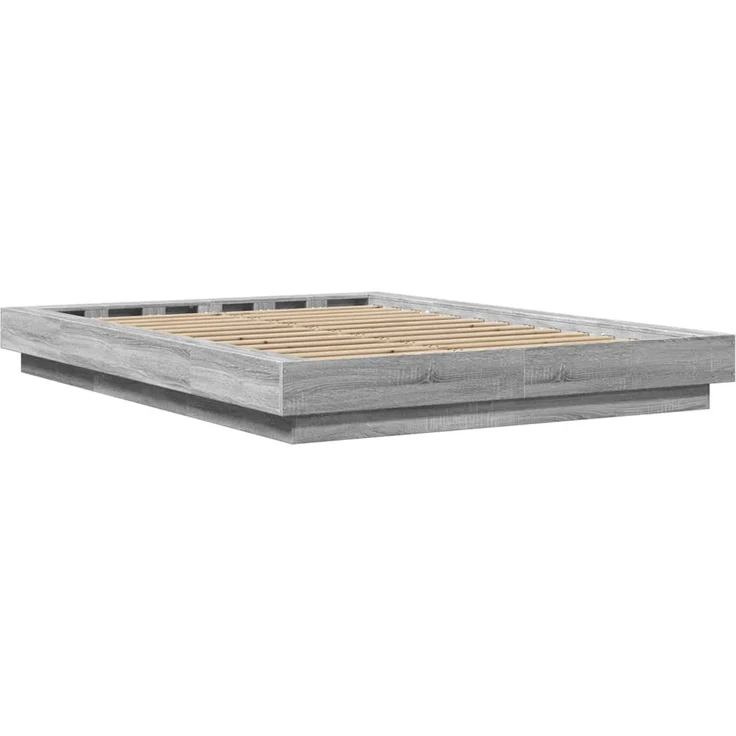 vidaXL Bettgestell Grau Sonoma 120x200 cm Holzwerkstoff 3281201 – Bild 6