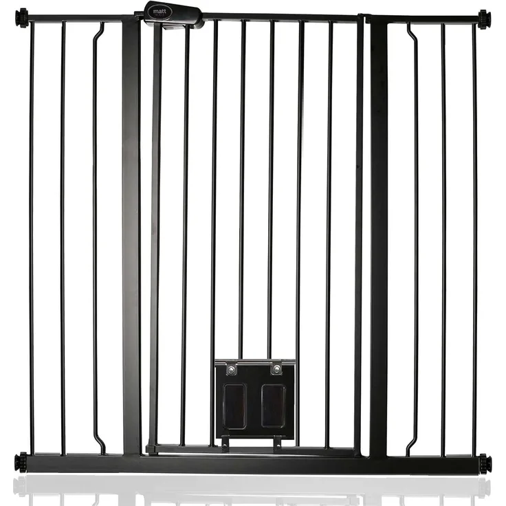 Bettacare Haustier-Tor mit Cat Flap effektive Barriere für Haustiere, Schwarz, 100. 8cm - 108. 4cm