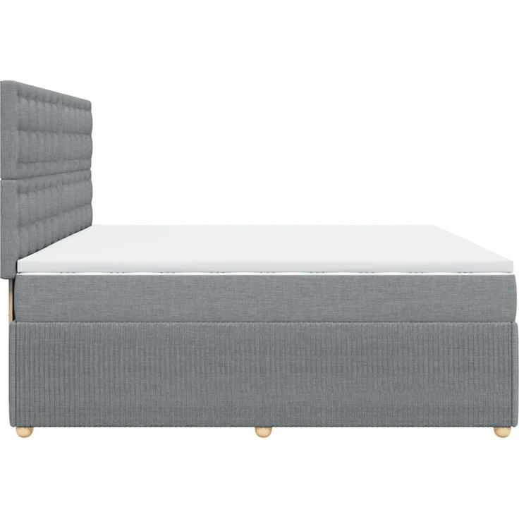 vidaXL Boxspringbett mit Matratze Hellgrau 200x200 cm Stoff 3294477 – Bild 7