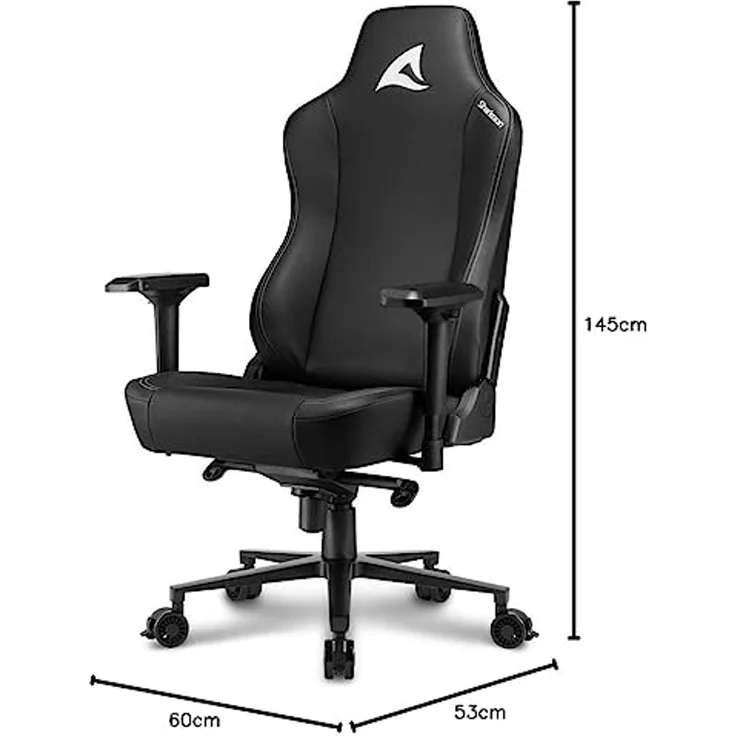 Sharkoon Skiller SGS40 Gaming Stuhl, Schwarz, mit Kunstlederbezug, breit – Bild 3