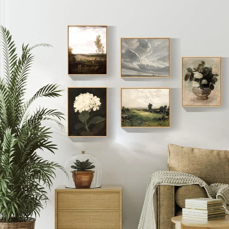 Vintage Leinwand Bilder mit Rahmen 20x25 cm – Bild 4