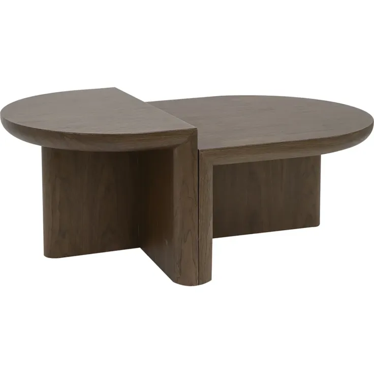 Vente-unique - VARAJA Couchtisch Holz, Platte Braun - B 60 cm x H 37 cm x L 100 cm – Bild 3