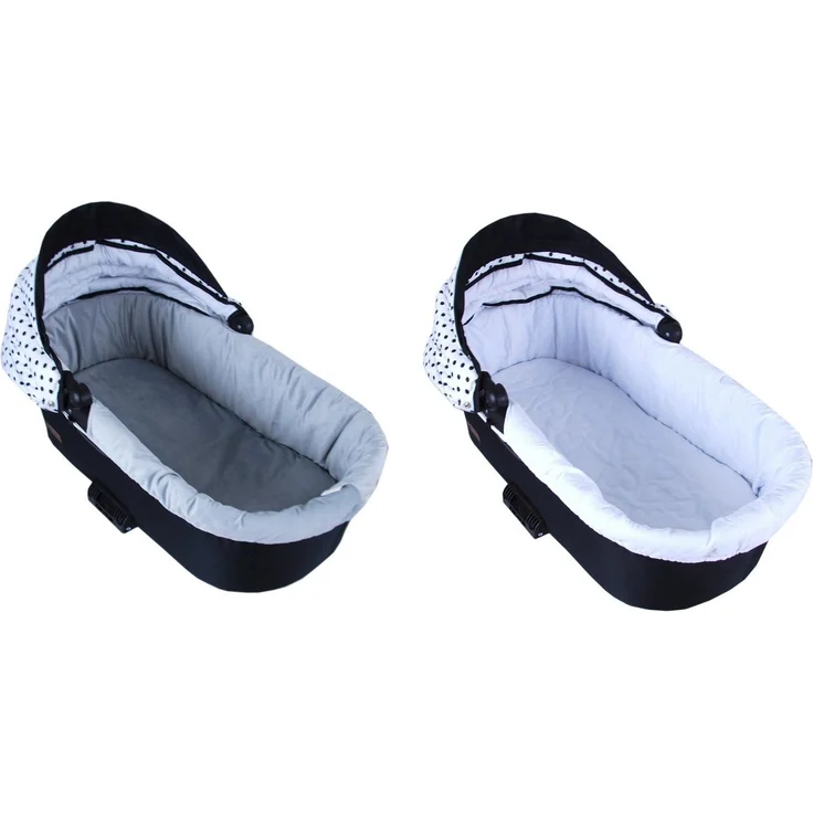 BabyLux Kinderwagen-Bezug BABYLUX Nestchen für Kinderwagen BABYWANNE + Matratze 2 Tlg Set, W104 Velvet Grau – Bild 2