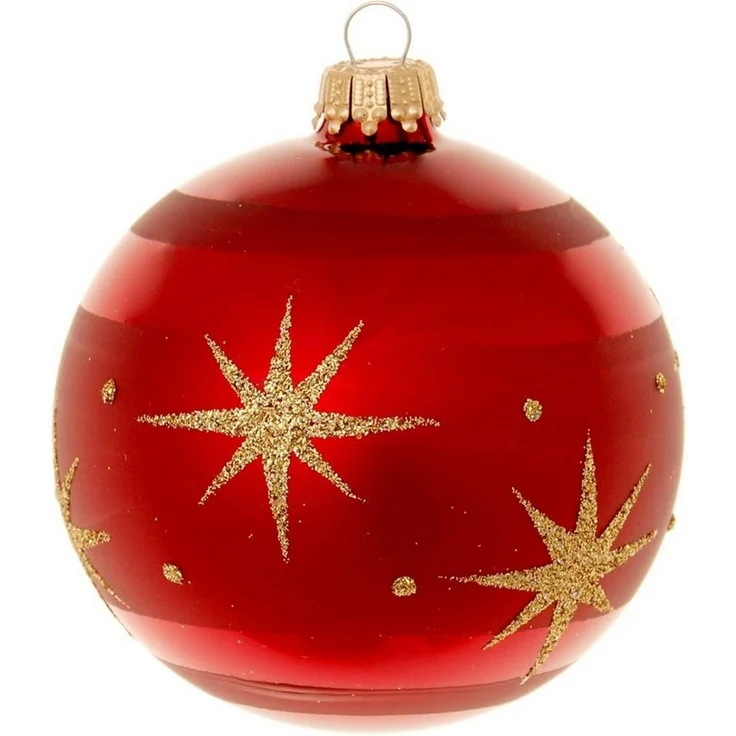 Krebs Glas Lauscha Weihnachtsbaumkugel Xmas Night "Komet", 8 cm (3 St), Weihnachtsdeko rot, Christbaumschmuck, Christbaumkugeln aus Glas – Bild 3