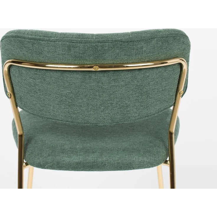 Esszimmerstuhl Jolien im 2er-Set, Dunkelgrün mit goldenem Metallgestell, Stoffbezug, für Wohnzimmer, 48 x 56 x 77 cm – Bild 8