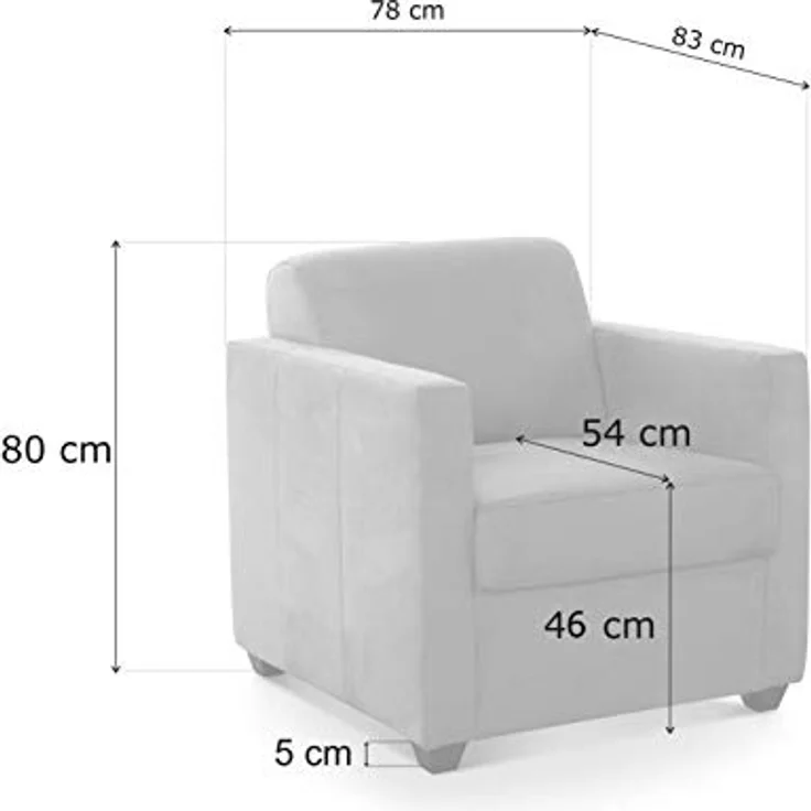 CAVADORE Corianne Sessel, mit Federkern, Ledersessel Design, 78 x 80 x 83, Echtleder: weiß – Bild 4