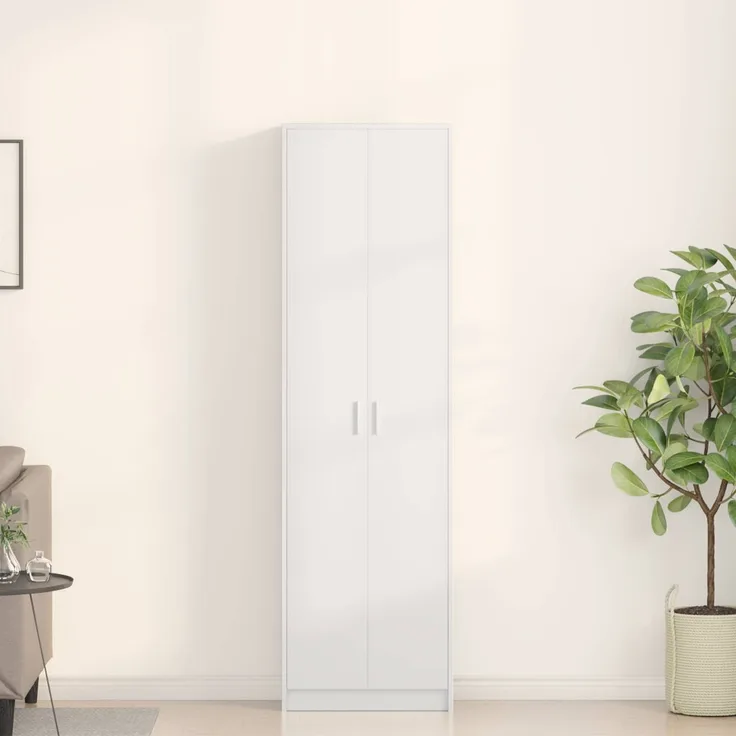 vidaXL Kleiderschrank mit Regal, Holzwerkstoff Weiß, 55 x 25 x 189 cm