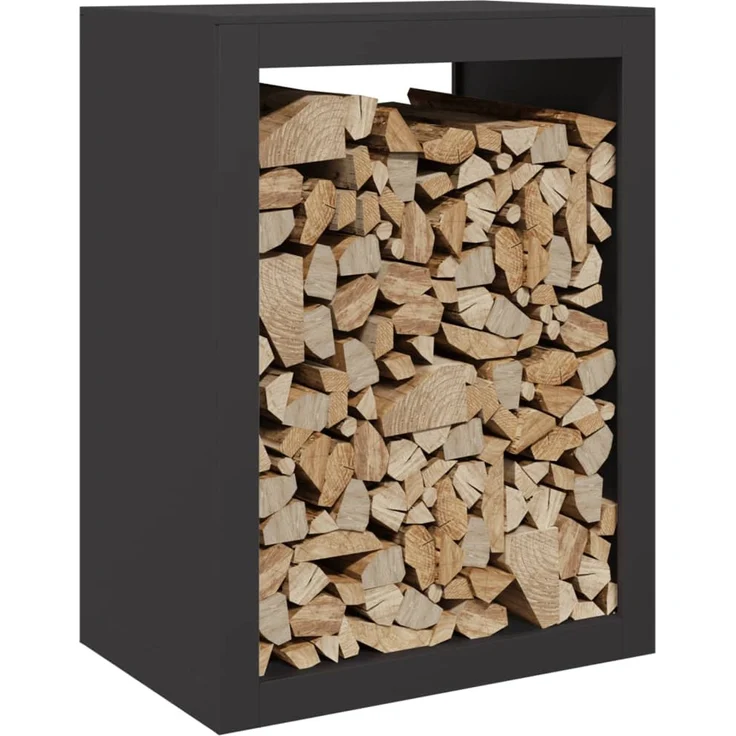 vidaXL Brennholzregal Schwarz 60x40x80 cm Stahl 850996 – Bild 2