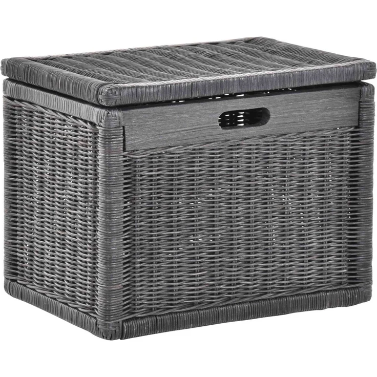 Krines Home Aufbewahrungskorb Hoher Korb mit Deckel Rattan geflochten Regalkorb Aufbewahrungsbox, Mit Inlett – Bild 1