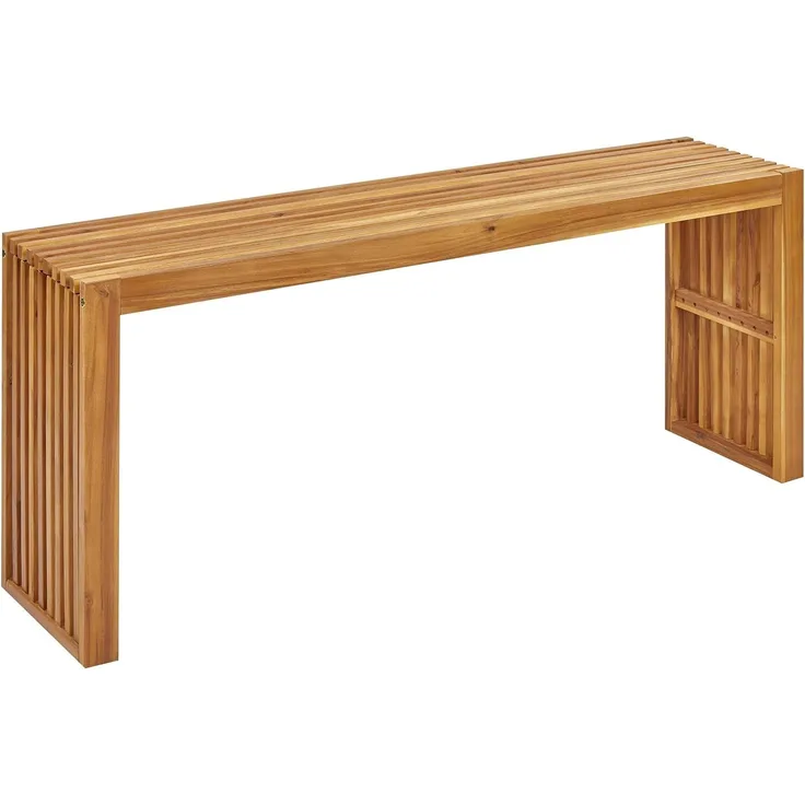 Beliani 'BELLANO' Gartentisch, Akazienholz Heller Holzfarbton