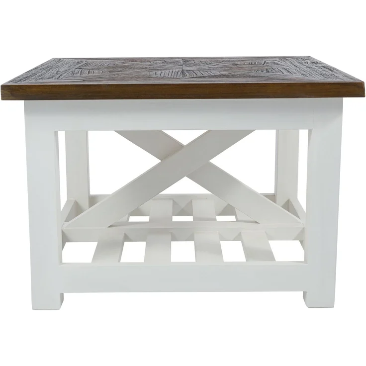 CLP Couchtisch Bastrop 60x60 cm quadratisch rustikal Sofatisch in Landhausstil,braun – Bild 5