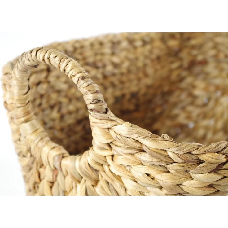Kobolo Aufbewahrungskorb Korb aus Wasserhyazinthe mit Griffen 51x36x36cm – Bild 3