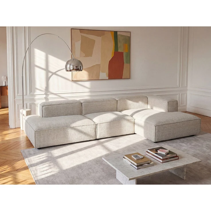 Vente-unique - RUZOLO - Modulierbares Sofa - Metall, Plastik - Kautschuk - Beige - 330 x 169 x 67 cm – Bild 2