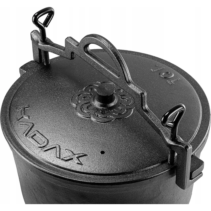 KADAX Jagdkessel aus Gusseisen, 10 l, Lagerfeuertopf, Grill für Braten – Bild 9