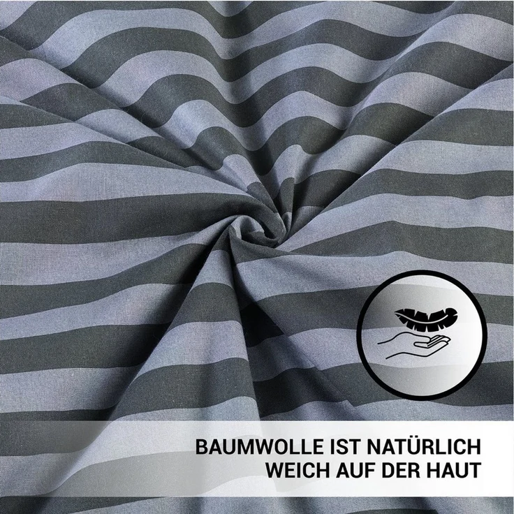 Malika Bettwäsche 135x200 + 80x80 cm atmungsaktiver Baummwoll Renforce Bettbezug, Renforce Baumwolle, 2 teilig, Für Allergiker geeignet, pflegeleicht, angenehm weicher Stoff – Bild 3