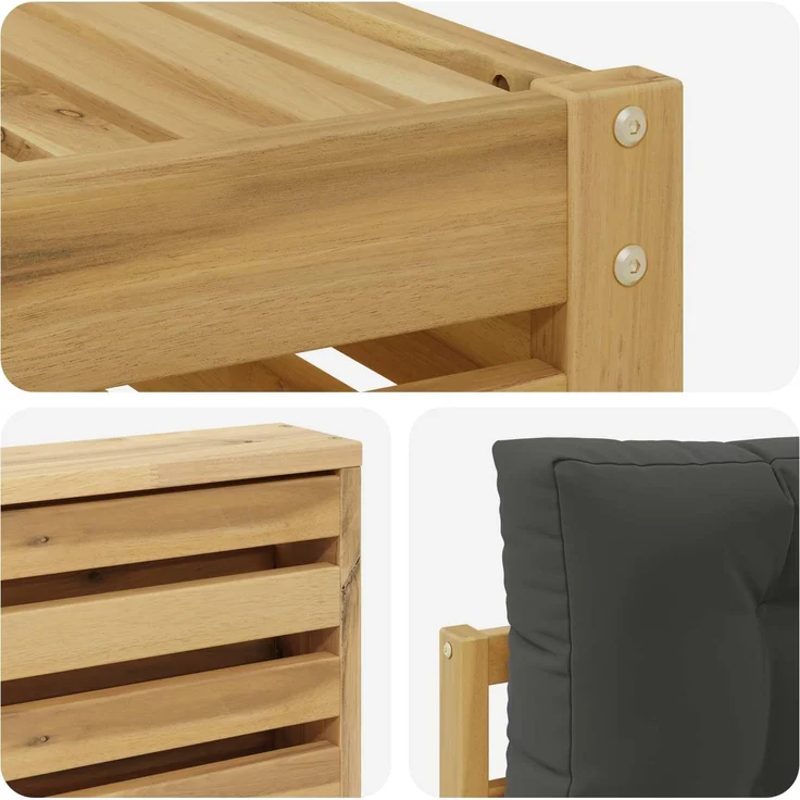 vidaXL Outdoor-Sofagarnitur 5 Stk. Weiß und Anthrazit 3390012 – Bild 5
