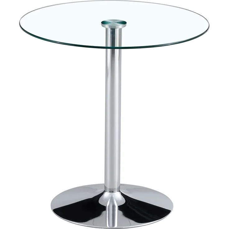 Esstisch-Set 92x89x89 cm aus Glas und Metall in Transparent, Gold und Silber mit 2 Barhockern – Bild 6