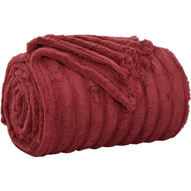 vidaXL Überwurfdecke Bordeauxrot 150 x 130 cm Fleece 42016849 – Bild 2