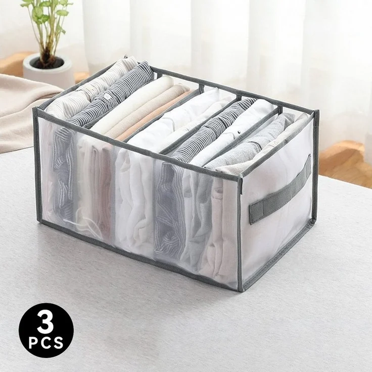 Welikera Aufbewahrungsbox 3*Kleiderorganisator, 5/7/9 Fächer 36*25*20 faltbar waschbar (3 St) – Bild 5