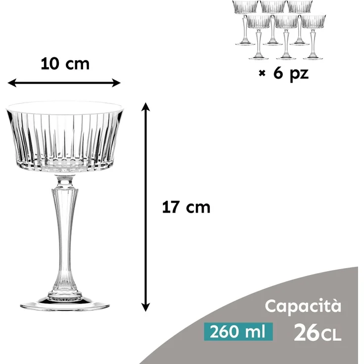 RCR Sektglas RCR Timeless Champagnerschale 6er Set, Kristallglas – Bild 2