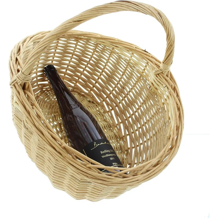 Bügelkorb Naturweiß, groß Korb Erntekorb Einkaufskorb Tragekorb Korb Pilzkorb – Bild 4