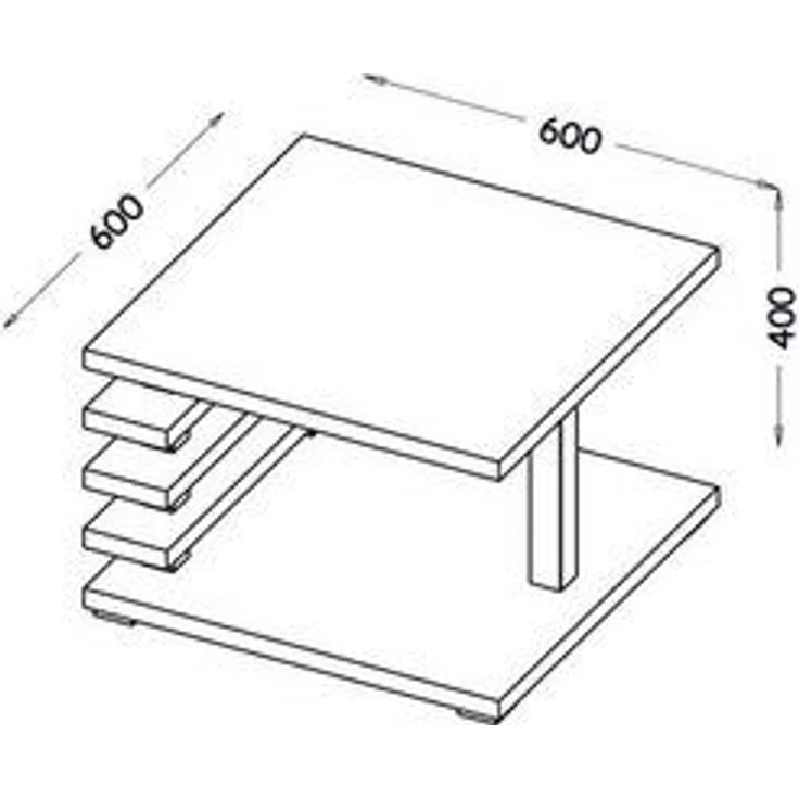 designimpex Couchtisch mit ROLLEN DC-2 Weiß - Schwarz Hochglanz Wohnzimmertisch 60x60x45cm – Bild 4