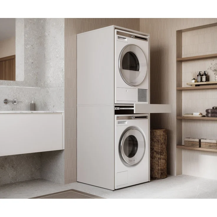 Platan Room Waschmaschinenumbauschrank Waschmaschinenschrank für Waschmaschine & Wäschetrockner Waschmaschine Trockner Schrank mit Ausziehbrett Überbauschrank – Bild 2