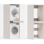 Platan Room Waschmaschinenumbauschrank Waschmaschinenschrank für Waschmaschine & Wäschetrockner Waschmaschine Trockner Schrank mit Ausziehbrett Überbauschrank