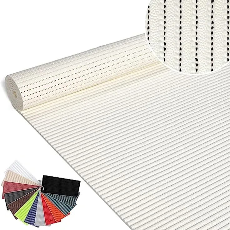 ANRO Badematte Weichschaummatte Antirutsch Badläufer 400x130cm, Uni Weiß, pflegeleicht und wasserabweisend