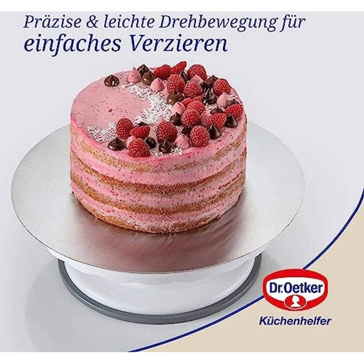 Dr. Oetker - Drehbare Torten- Kuchen- Platte Ø 27,5cm Weiß 1670 Drehteller Deko – Bild 5