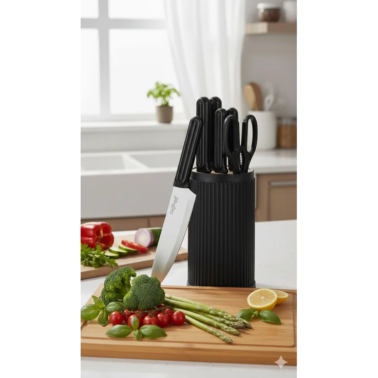 7-teiliges Messerset mit Messerblock, elegantes Design - robust & ergonomisch – Bild 4